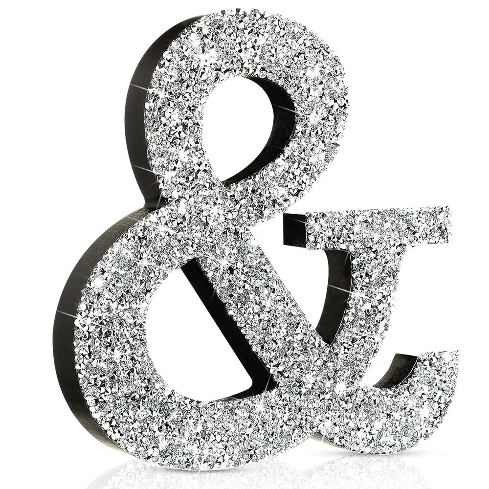 Silver Crystal Diamond Bling Letters Crushed Diamond Decorations Glitter🤓